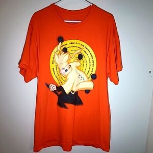 Naruto Shippuden Collection Orange Anime T-shirt Mens Size: XL